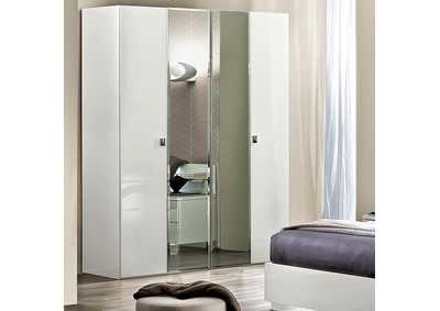 Image for Onda 4 Door Wardrobe with 2 Mirror Doors White