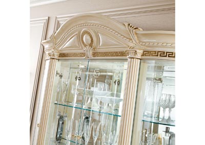 Image for Aida Ivory & Gold 4 Door China Cabinet