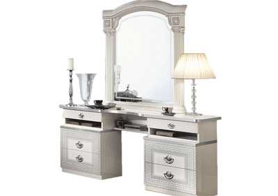 Image for Aida White - Silver Vanity Dresser SET