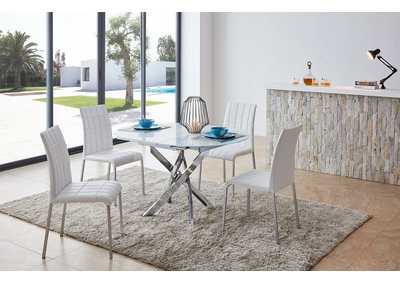 Image for White, Grey/Silver 2303 Table W/Extension