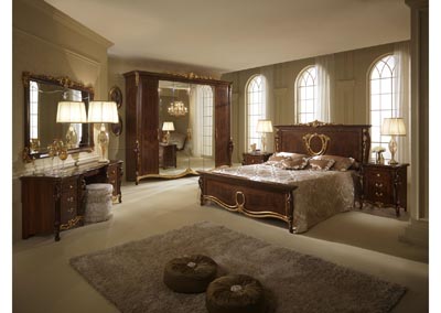 Image for Donatello Walnut & Gold Bedroom Set