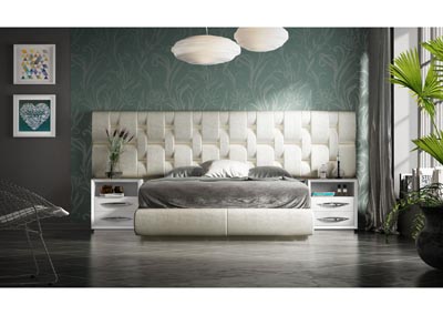 Image for Emporio Beige & White Storage King Bed W/ Dresser & Mirror