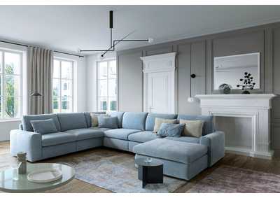 Blue Karato Sectional Left W/ Sleeping Function And Storage