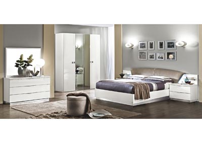 Onda Beige & White Standard Frame King Bed