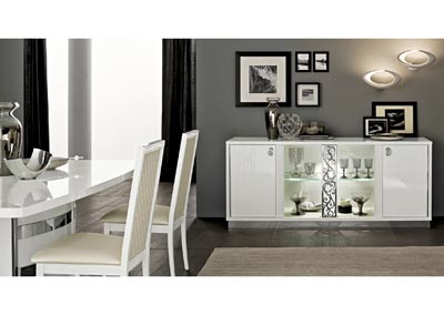 Image for Roma White & Silver 4 Door Buffet