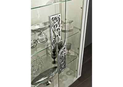 Image for Roma White & Silver 2 Door Curio