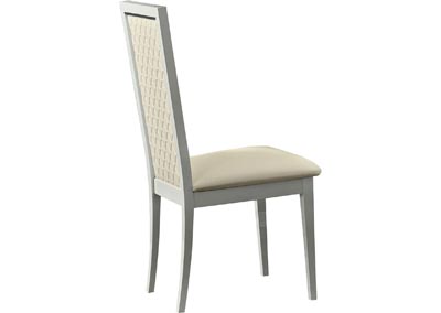 Image for Roma White & Silver Side Dining Chair [Set of 2]