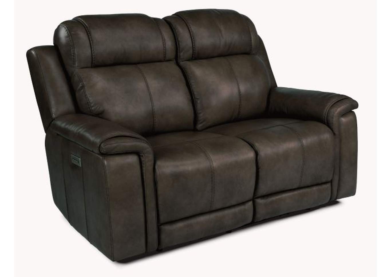 Kingsley Dark Brown Power Reclining Loveseat with Power Headrests,Flexsteel