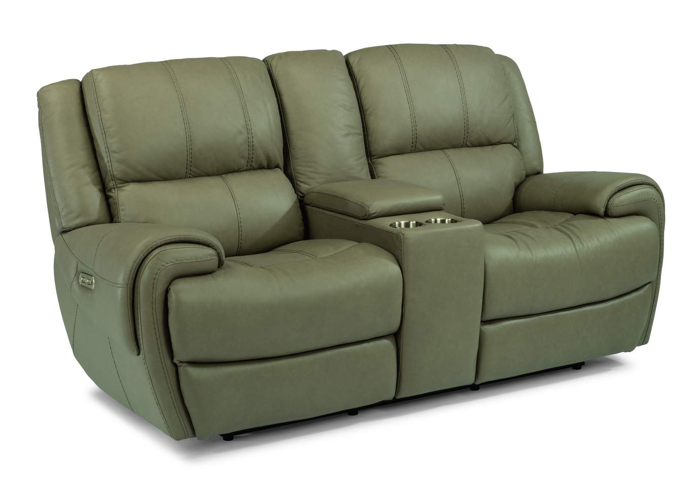 Nance Tan Power Reclining Loveseat with Console & Power Headrests,Flexsteel