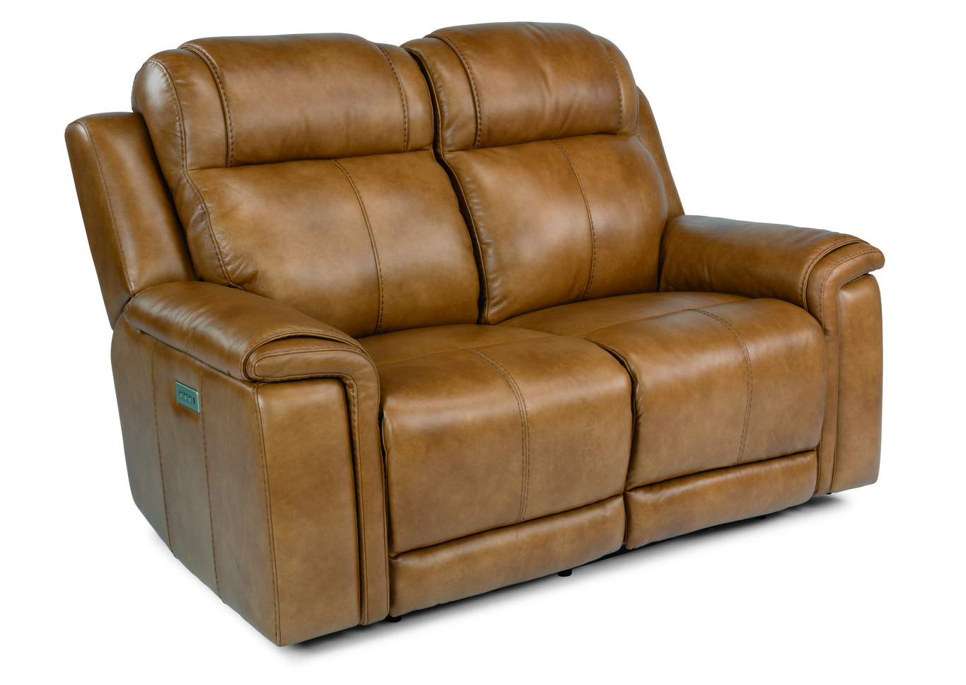 Kingsley Medium Brown Power Reclining Loveseat with Power Headrests,Flexsteel