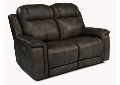 Image for Kingsley Dark Brown Power Reclining Loveseat with Power Headrests