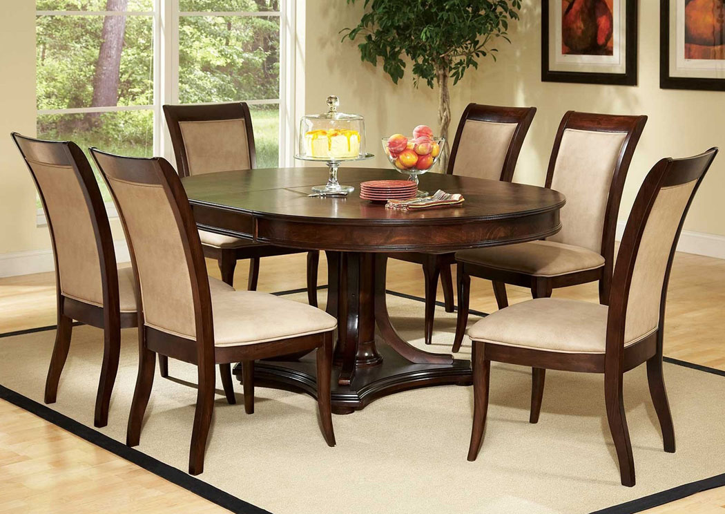 Cherry Dining Table w/ 6 Side Chairs,Fash-N-Home