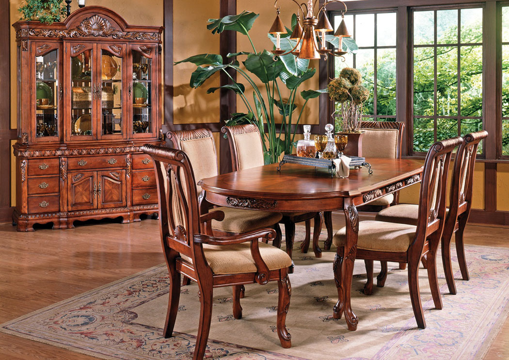 Cherry Dining Set (Table, 4 Side Chairs & 2 Arm Chairs),Fash-N-Home