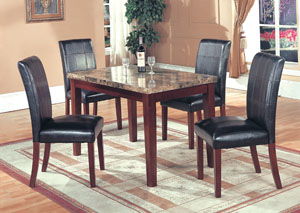 Image for Marble & Espresso Small Table & 4 Chairs