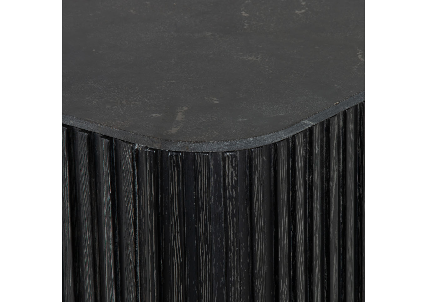 Washed Black + Bluestone + Brushed Gunmetal Hughes Laverne Sideboard-Bluestone,Four Hands Furnishing Style