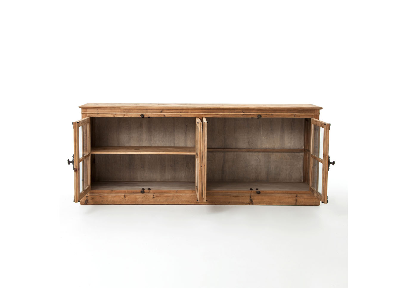 Bleached Pine + Clear Glass Hughes Annex Monaco Sideboard,Four Hands Furnishing Style