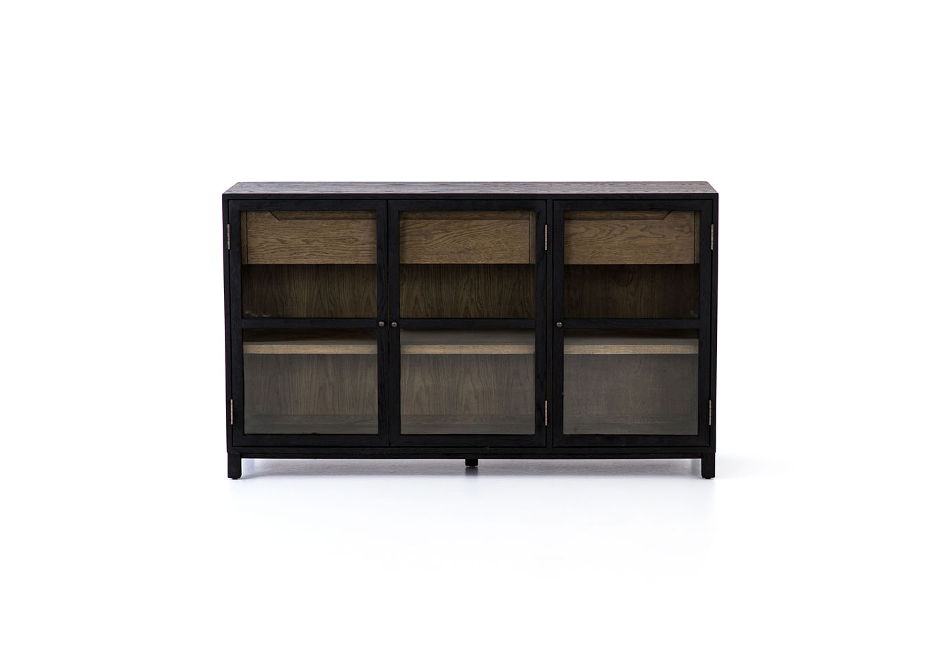 Drifted Oak + Drifted Black + Clear Glass Irondale Millie Sideboard-Drifted Black,Four Hands Furnishing Style