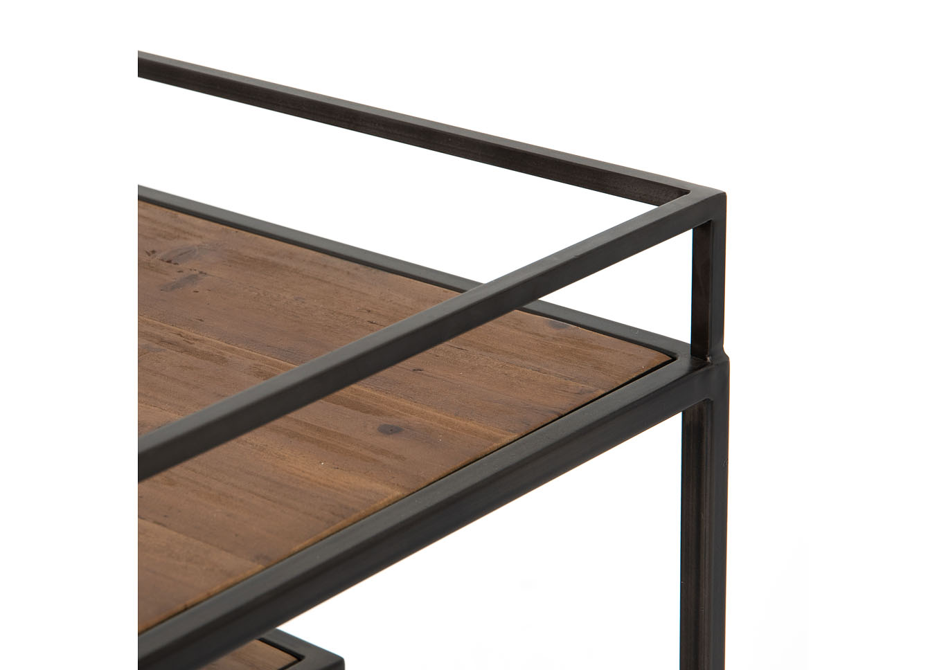 Waxed Black (pc) + Antique Bleach Sealed Irondale Helena Bar Cart,Four Hands Furnishing Style