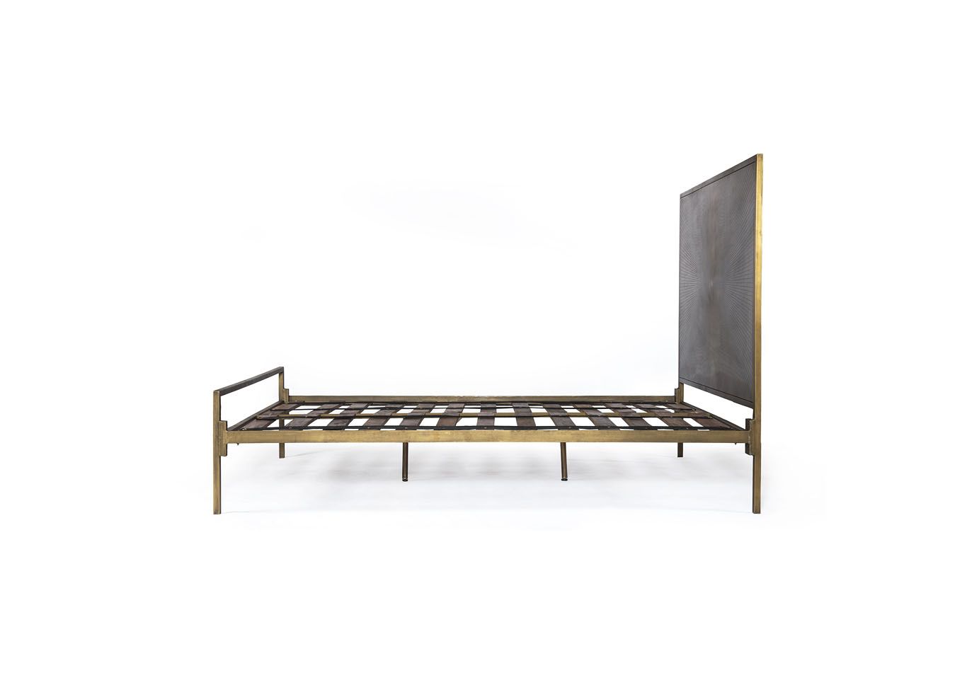 Aged Brass + Sunburst Etched Aged Brass Element Sunburst Bed Furniture