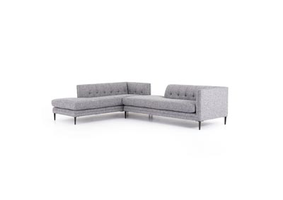 Image for Lyon Slate + Aged Bronze Beacon Kingsley Bumper Chaise Sectional