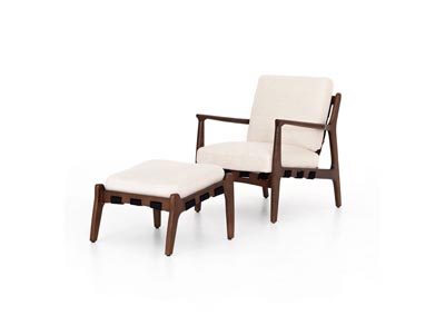 Image for Osaka Blanco + Espresso Walnut Bishop Silas Chair With Ottoman