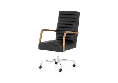 Image for Stainless Steel + Durango Smoke + Toasted Nettlewood Abbott Bryson Channeled Desk Chair-Smoke