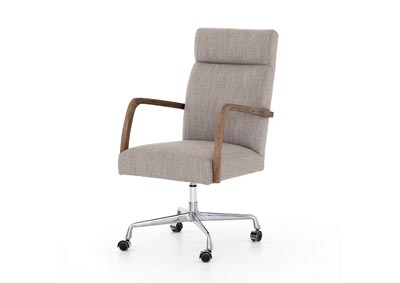 Image for Savile Flannel + Stainless Steel + Distressed Nettlewood Abbott Bryson Desk Chair