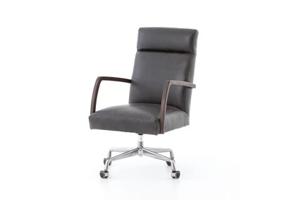 Image for Stainless Steel + Chaps Ebony + Burnt Nettlewood Abbott Bryson Desk Chair