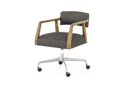 Image for Ives Black + Stainless Steel + Distressed Nettlewood Abbott Tyler Desk Chair