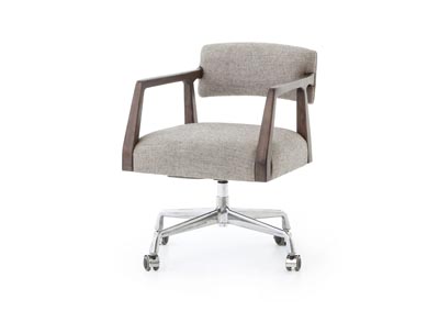 Image for Ives White Grey + Stainless Steel + Burnt Nettlewood Abbott Tyler Desk Chair