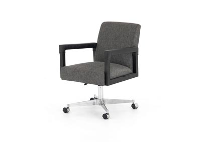 Image for Ives Black + Stainless Steel + Durango Smoke + Black Wash Abbott Reuben Desk Chair