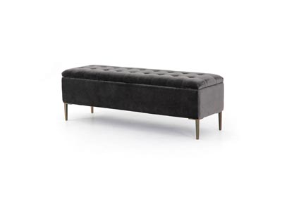 Image for Grey Velvet + Antique Brass Ashford Rennie Trunk