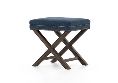 Image for Indigo + Brass + Warm Oak Ashford Elyse Ottoman