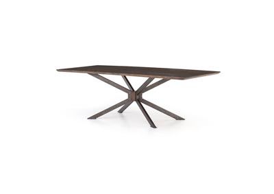 Image for Light Rustic Black + English Brown Oak Hughes Spider Dining Table