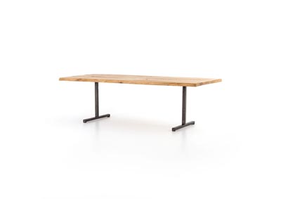 Image for Light Rustic Black + Natural Reclaimed Hughes Booker Dining Table
