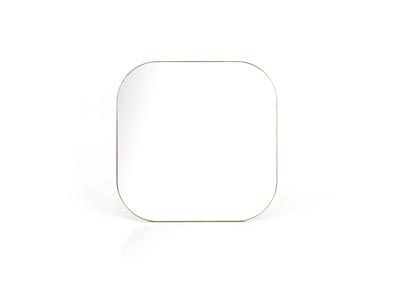 Image for Polished Brass + Mirror Hughes Bellvue Square Mirror