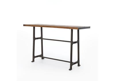 Image for Vintage Mid Grey + Bleached Oak Hughes Alistair Bar Table