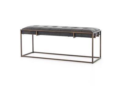 Image for Antique Brass + Rialto Ebony Irondale Oxford Bench
