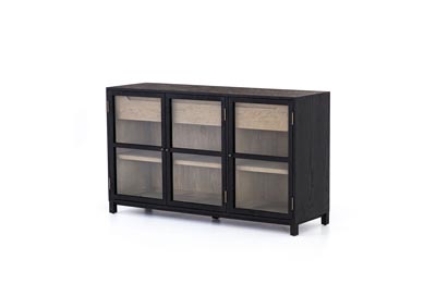 Image for Drifted Oak + Drifted Black + Clear Glass Irondale Millie Sideboard-Drifted Black