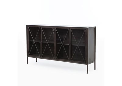 Image for Waxed Black (pc) + Tempered Glass Irondale Allegra Sideboard-Waxed Black