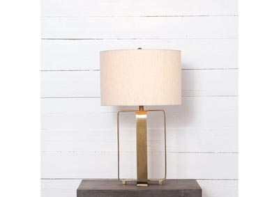 Image for Antique Brass + Light Beige Asher Jenna Table Lamp