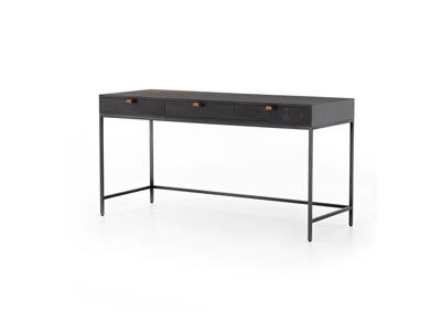 Image for Natural Iron + Toffee Leather + Black Wash Poplar Fulton Trey Modular Writing Desk