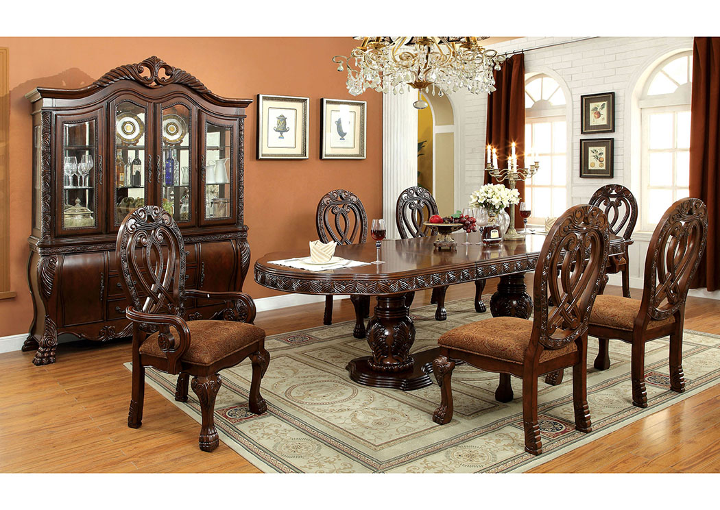 Wyndmere Cherry Dining Table w/4 Side Chair & 2 Arm Chair,Furniture of America
