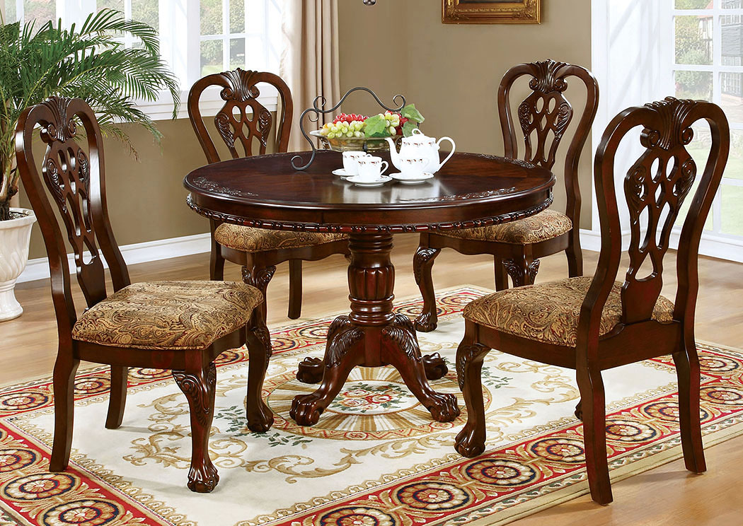 Elana Cherry Dining Table w/2 Arm Chair and 4 Side Chair,Furniture of America