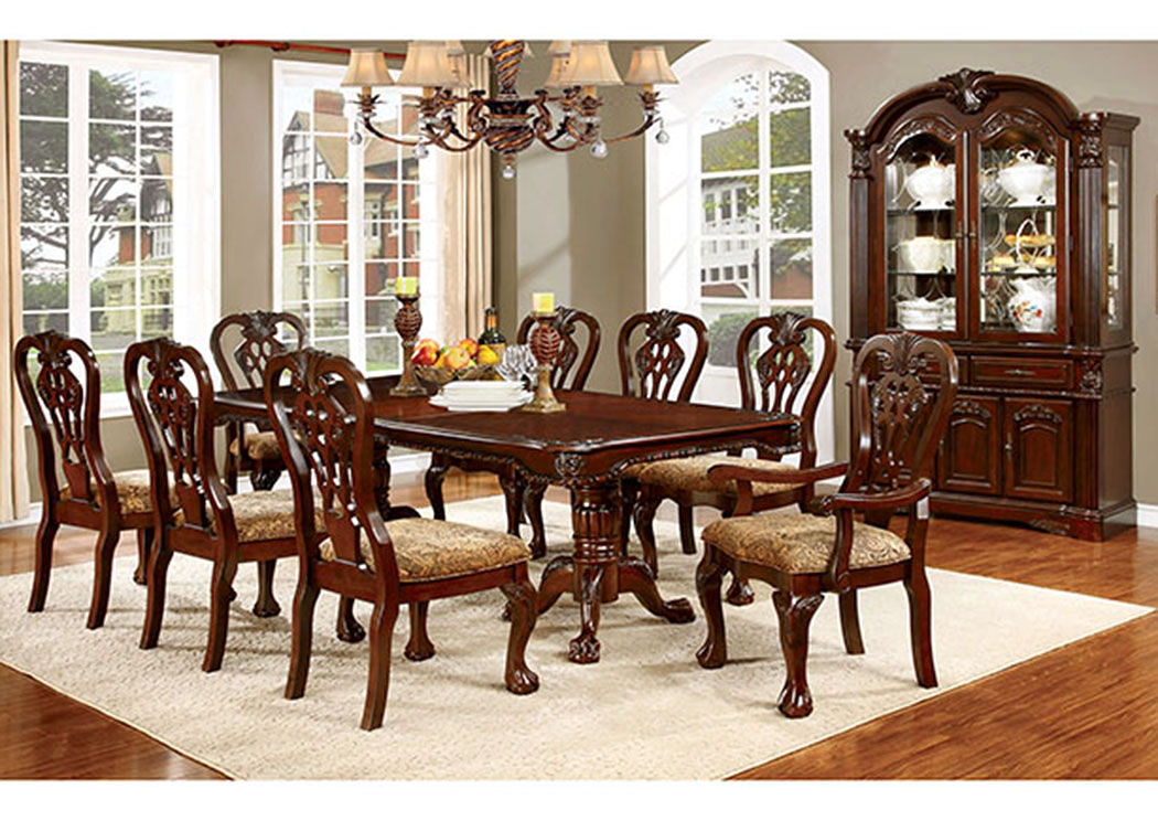 Elana Cherry Dining Table w/2 Arm Chair and 6 Side Chair,Furniture of America