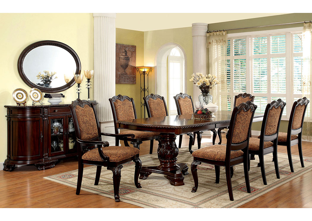 Bellagio Brown Extension Dining Table w/6 Side Chair & 2 Arm Chair,Furniture of America