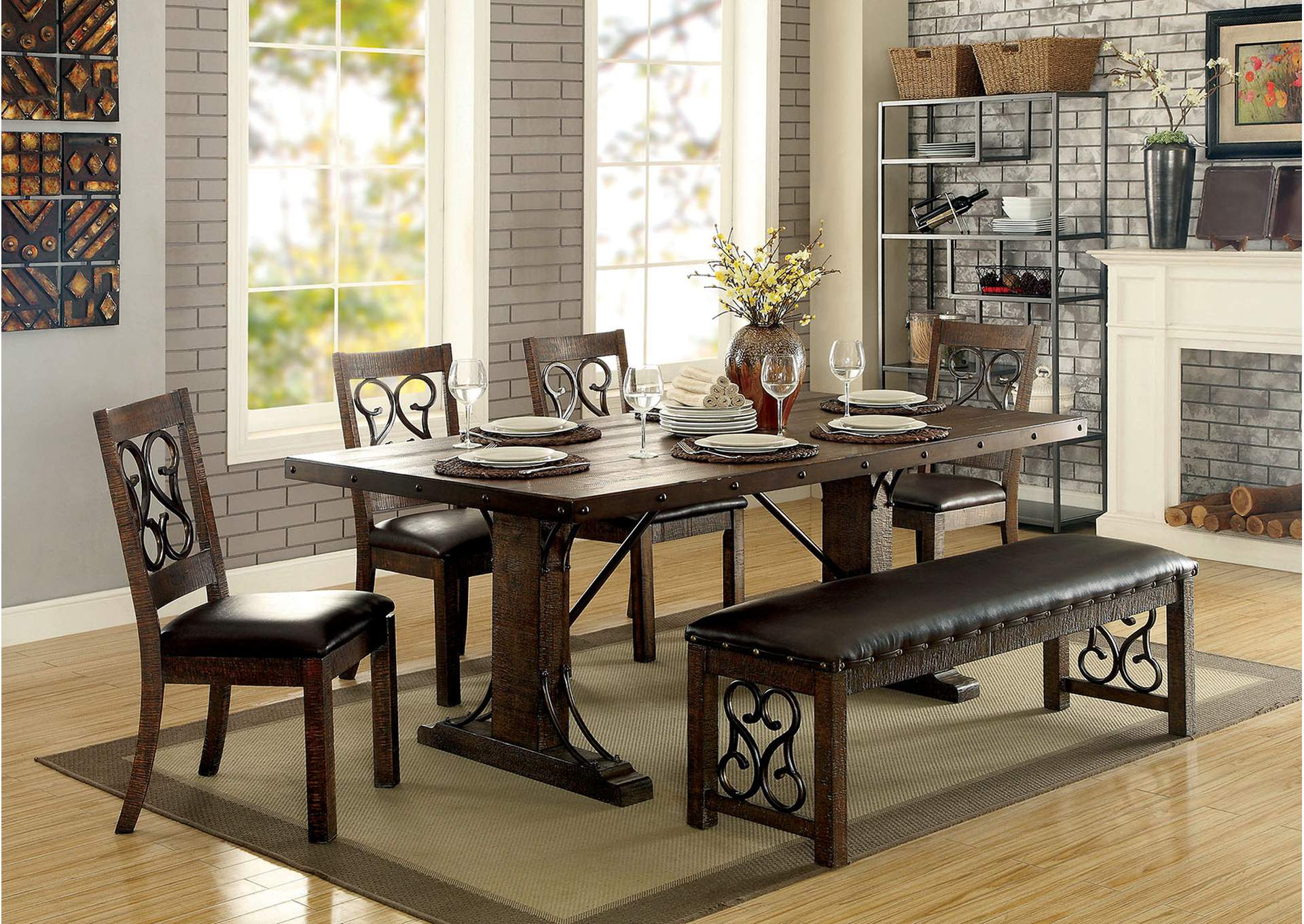 Walnut dining table discount and 4 chairs