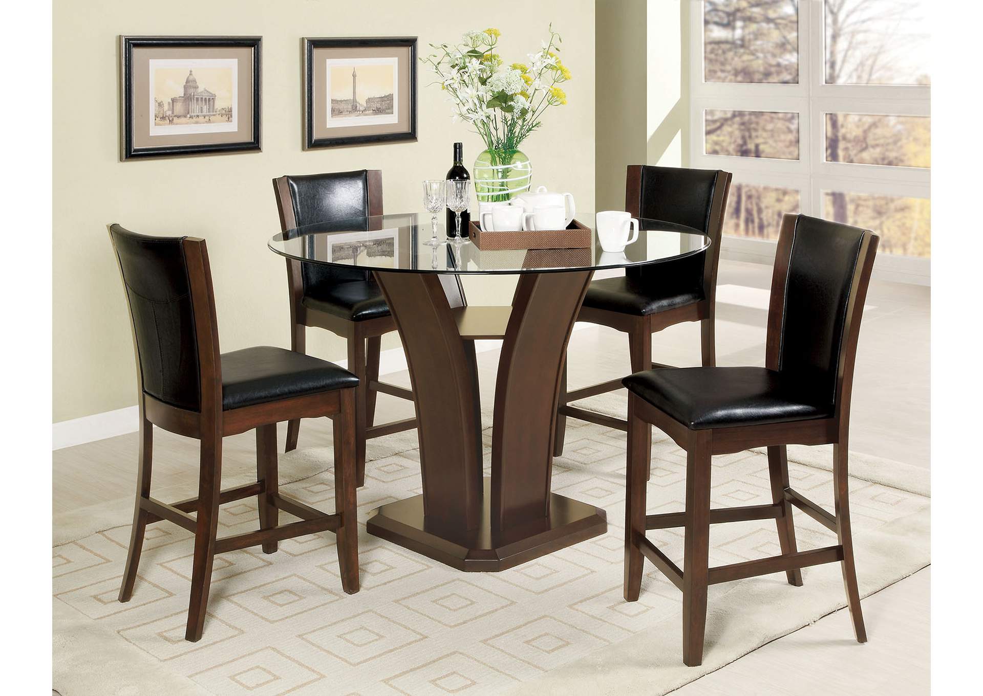 2 seater dining table glass top hot sale