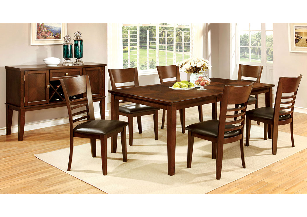 Hillsview I Brown 78" Extension Leaf Dining Table w/6 Side Chair,Furniture of America