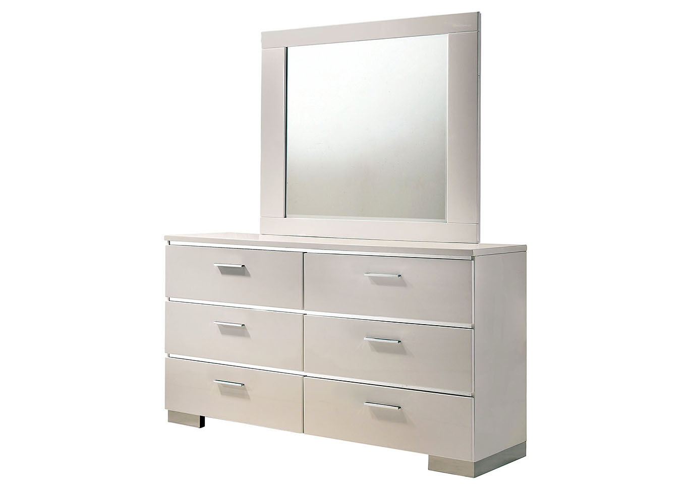 Malte White Dresser and Mirror,Furniture of America